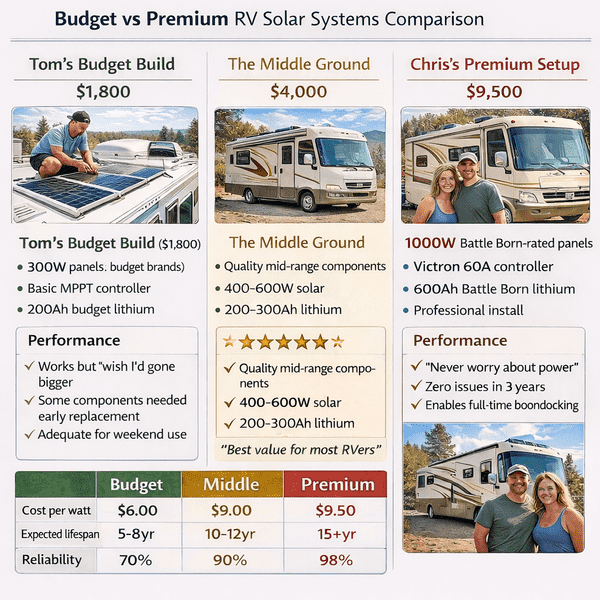 Budget vs Premium RV Solar Systems Comparison - Features, Costs, and Performance
