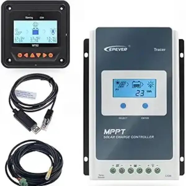 EPEVER Tracer 4210AN MPPT charge controller with remote display and connection cables
