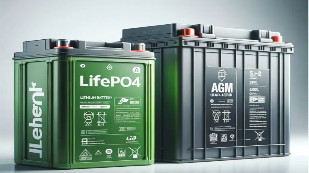 Lithium vs AGM RV battery comparison chart: weight, cycles, cost, performance