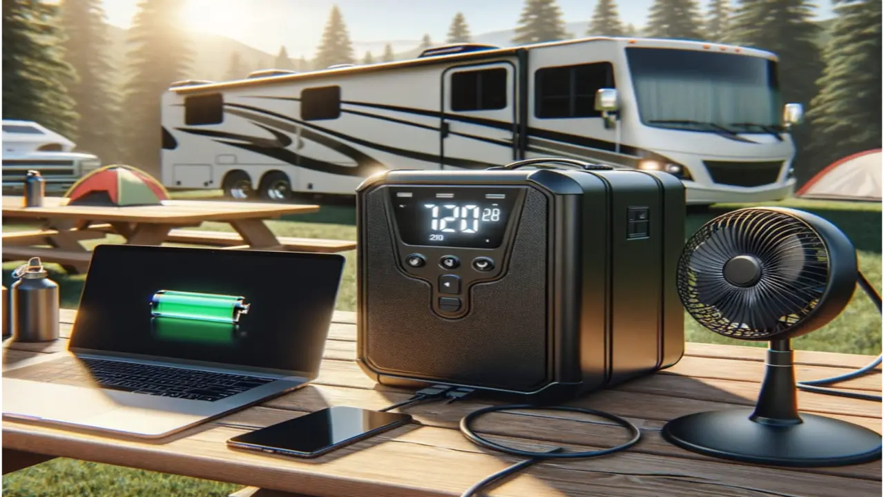 Best RV inverter charger unit mounted in RV electrical bay with LED display