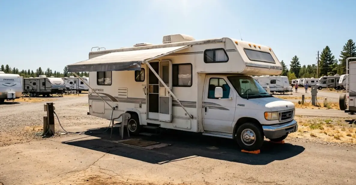 RV Exposed to Summer Sun