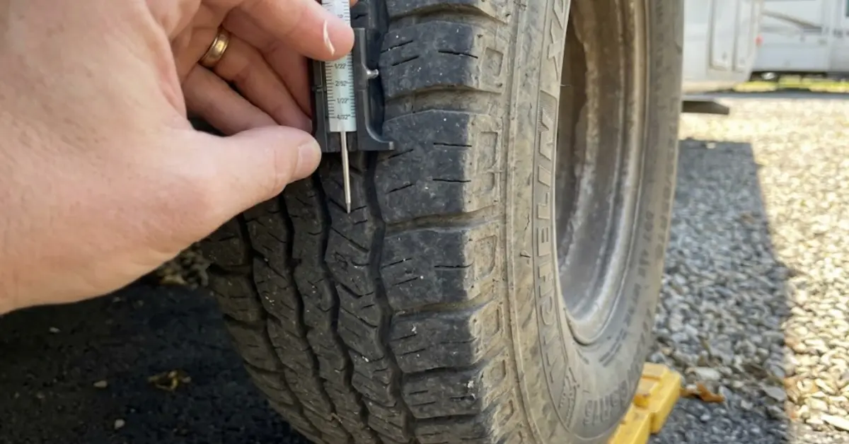 Inspecting RV Tire Tread Depth